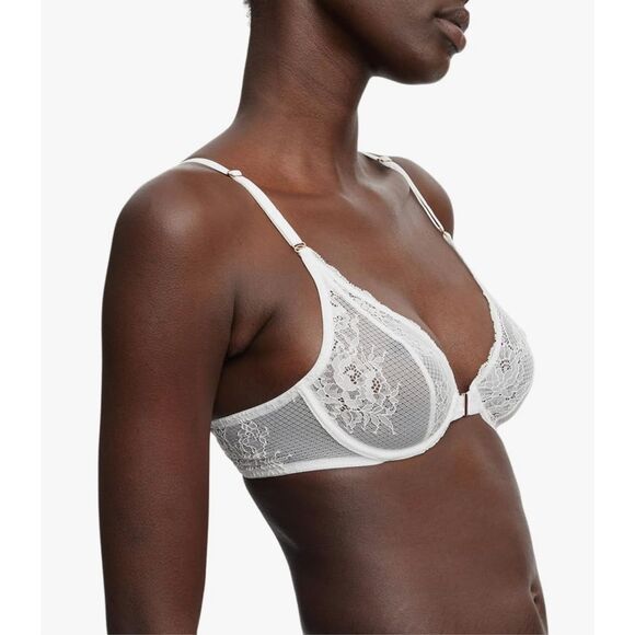 Skarlett Blue NWT Flaunt Front Close Underwire Bra White 34D - Picture 2 of 5